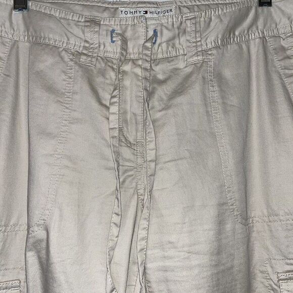 Tommy Hilfiger Cropped Low Rise Women’s Sz 10 Convertible Roll Up Tan Cargo - Picture 2 of 14